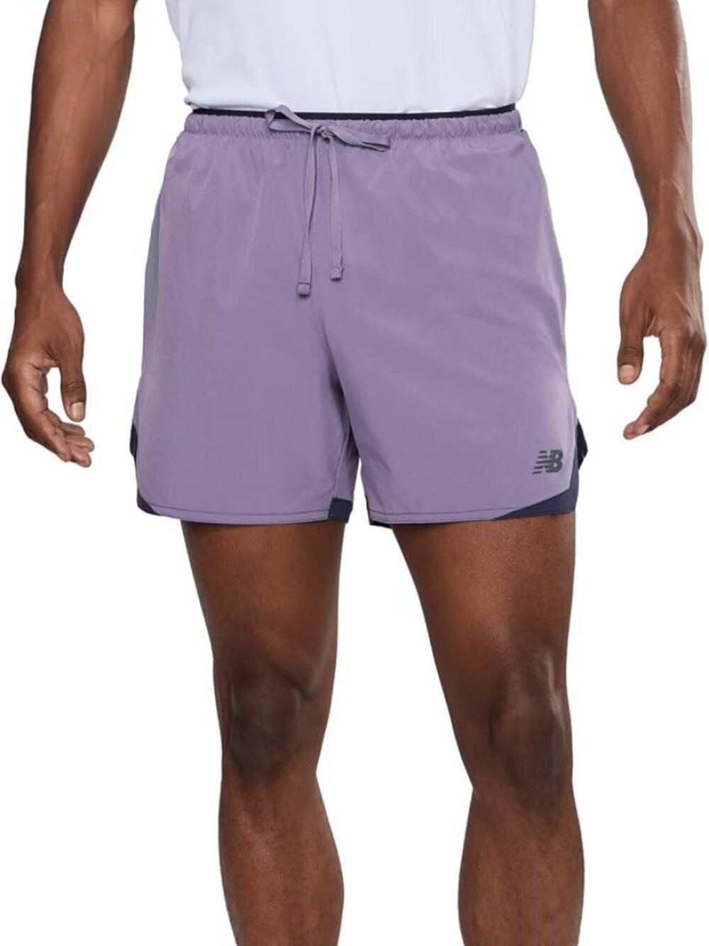 NEW BALANCE MENS ESSENTIAL ATHLETIC SHORTS 5" CANDIED VIOLET